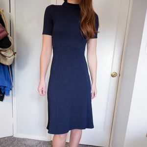 Navy blue midi dress